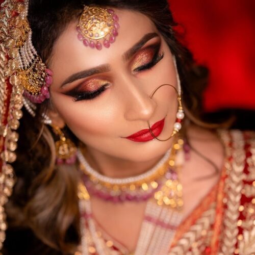 Traditional bridal makeup by best bridal makeup artist in Hyderabad