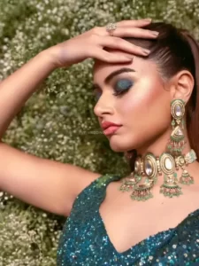 HD party makeup with bold finish